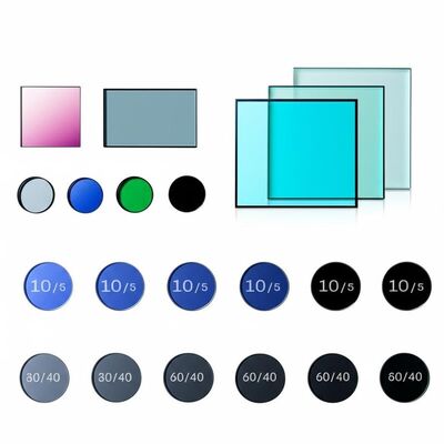 10/5 تا 60/40 فیلتر شیشه ای نوری سطح با قطر 1.5mm تا 300mm و پوشش سفارشی